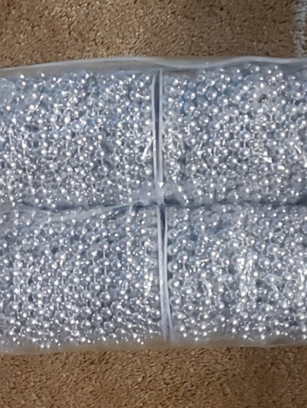 New with tags! Pack of 4 rolls of silver faux pearl bead garland decorations